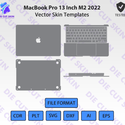 MacBook Pro 13 Inch M2 2022 Skin Template Vector