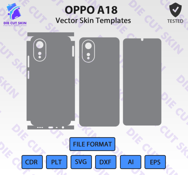 OPPO A18 Skin Template Vector
