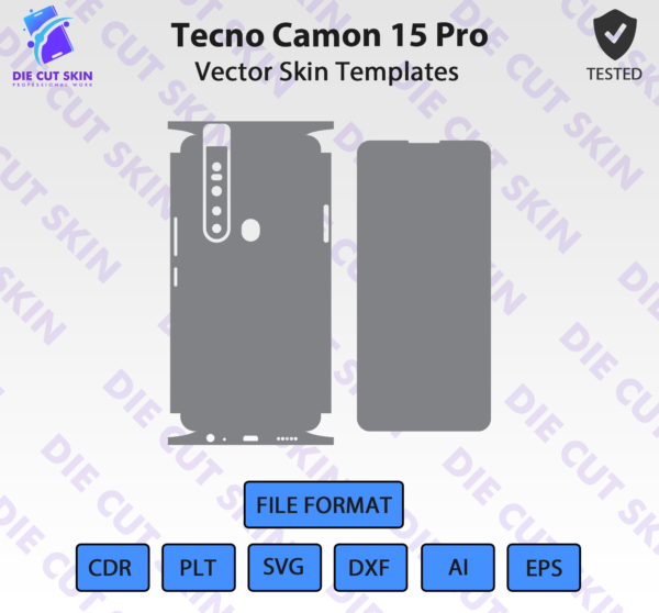 Tecno Camon 15 Pro Skin Template Vector
