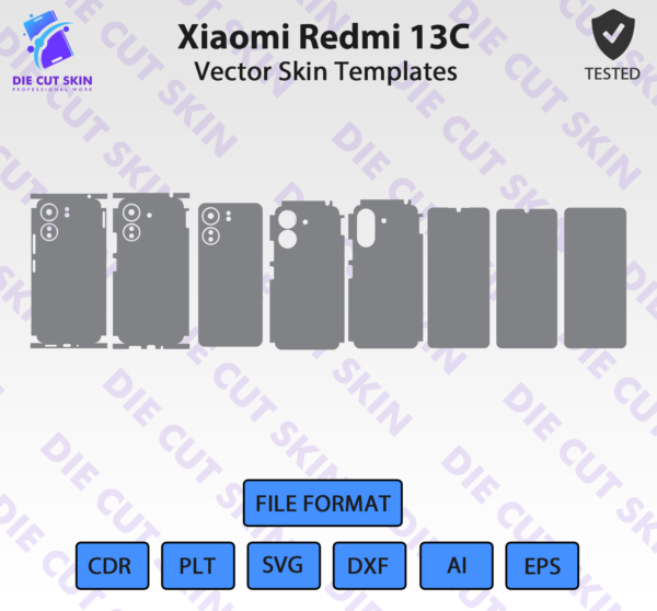 Xiaomi Redmi 13C Skin Vector Template