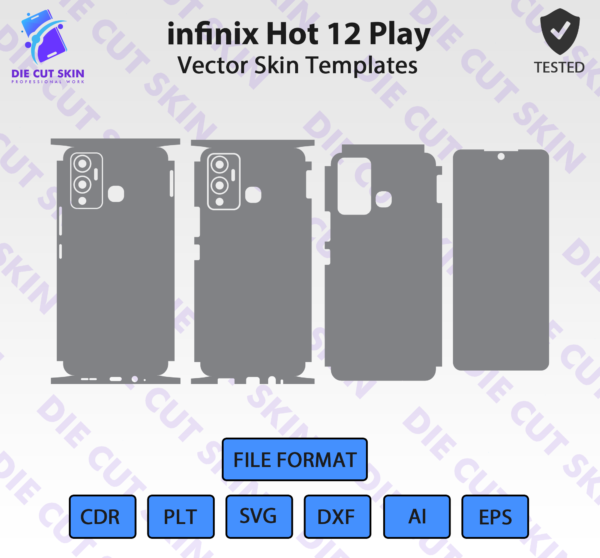 infinix Hot 12 Play Skin Template Vector