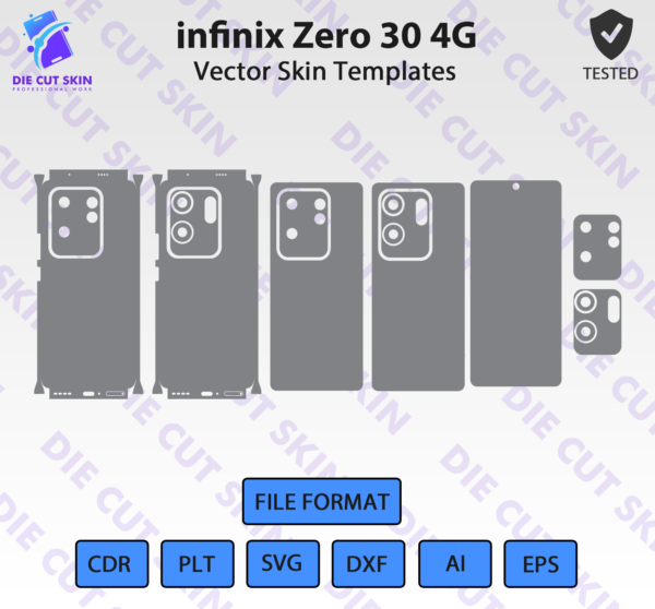 infinix Zero 30 4G Skin Template Vector