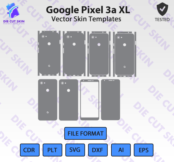 Google Pixel 3a XL Skin Template Vector