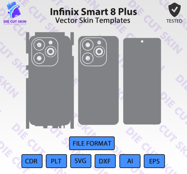 Infinix Smart 8 Plus Skin Template Vector