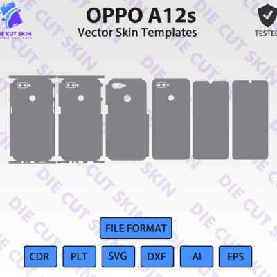 OPPO A12s Skin Template Vector