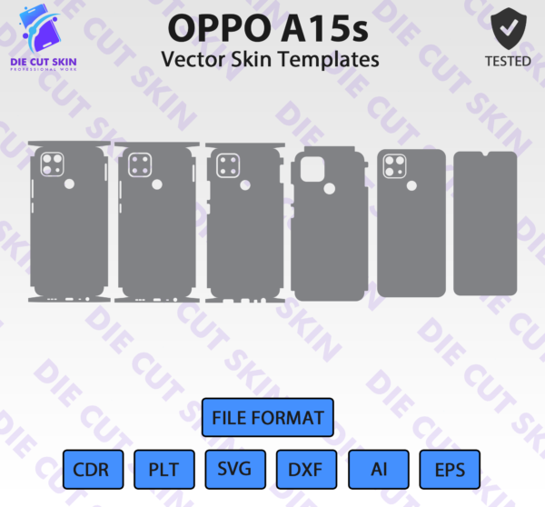 OPPO A15s Skin Template Vector