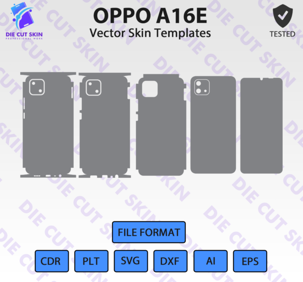 OPPO A16E Skin Template Vector