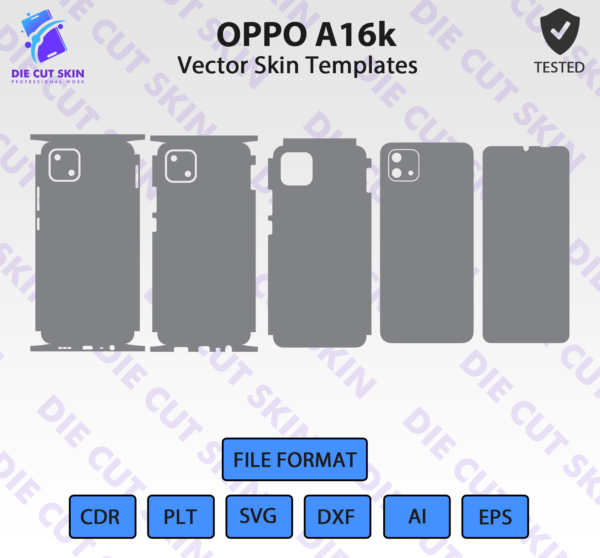 OPPO A16K Skin Template Vector