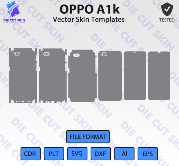 OPPO A1k Skin Template Vector