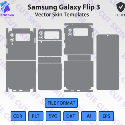 Samsung Galaxy Flip 3 Skin Template Vector