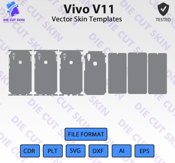 Vivo V11 Skin Template Vector