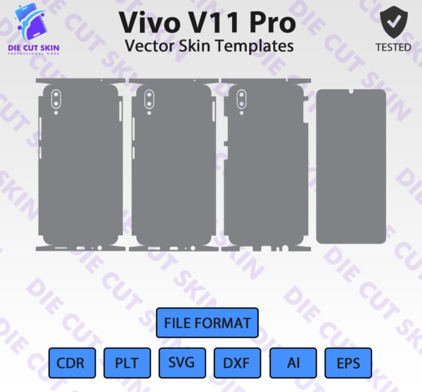 Vivo V11 Pro Skin Template Vector