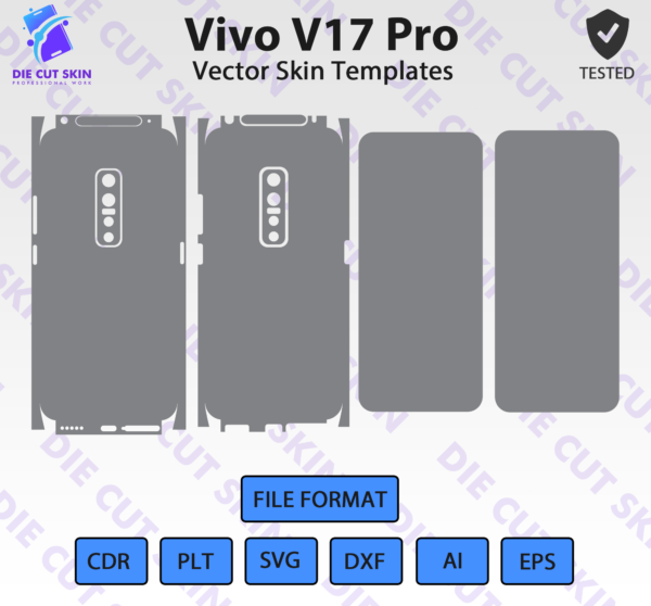 Vivo V17 Pro Skin Template Vector