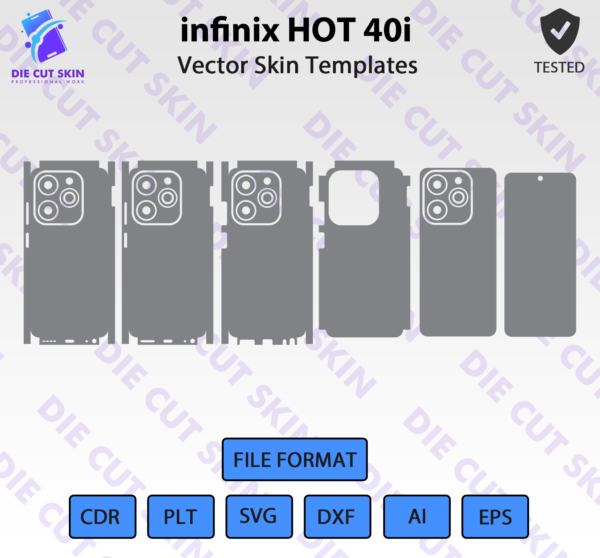 infinix Hot 40i Skin Template Vector DieCutSkin