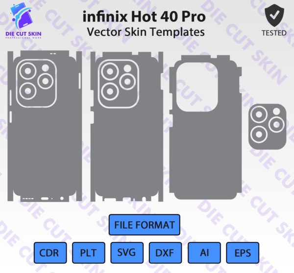 infinix Hot 40 Pro Skin Template Vector