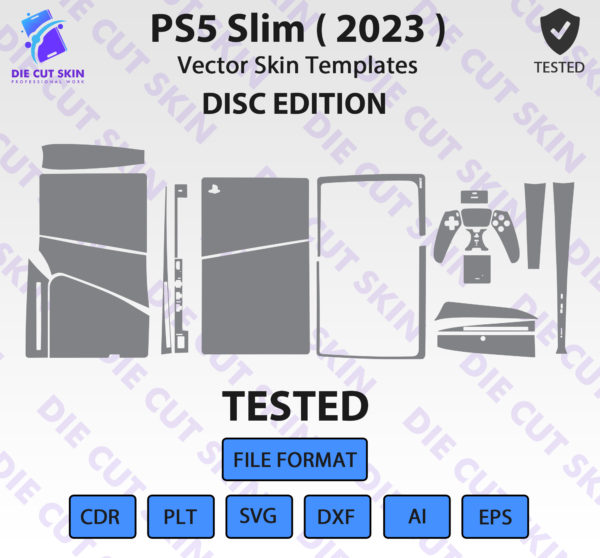 Ps5 Slim Disc Skin Template Vector 2023