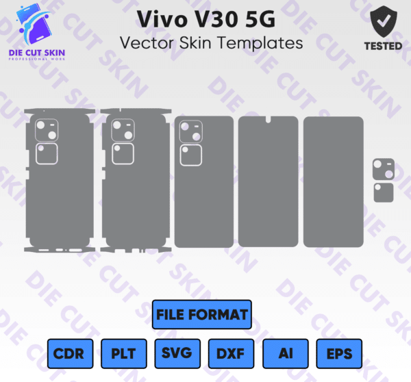 Vivo V30 5G Skin Template Vector