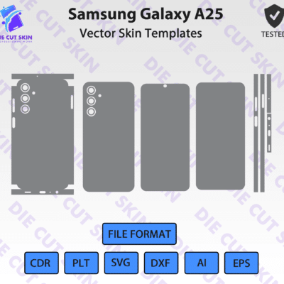 Samsung Galaxy A25 Skin Template Vector
