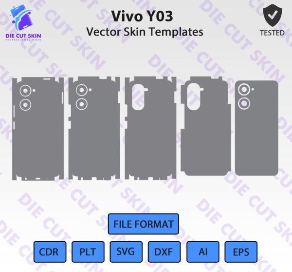 Vivo Y03 Skin Template Vector