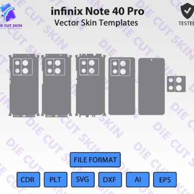 infinix Note 40 Pro Skin Template Vector